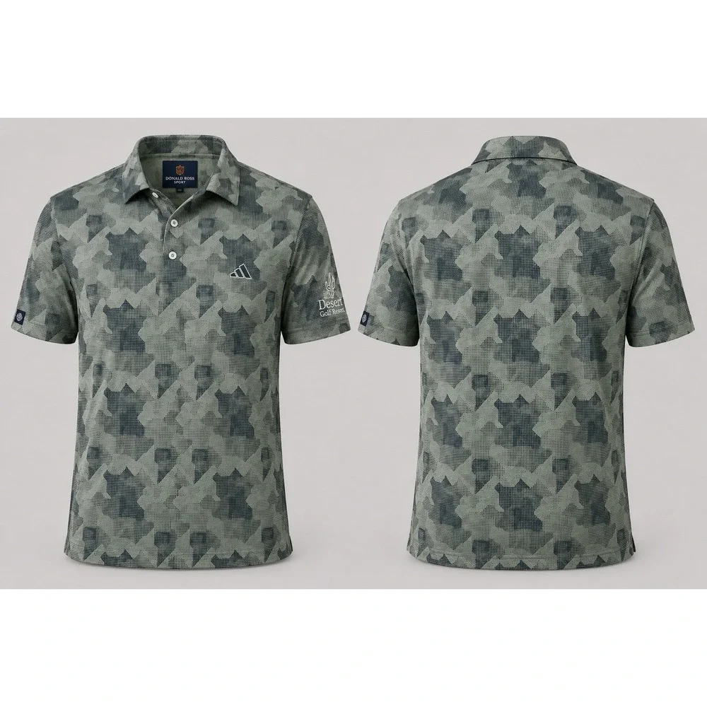 Adidas  CAMO Golf POLO SHIRT MENS 2XL Climalite  -  PERFORMANCE CAMO BLUES